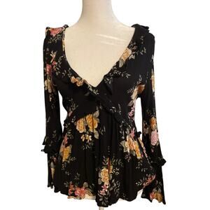 American Eagle Outfitters Women's Sz Large black Long sleeve Top